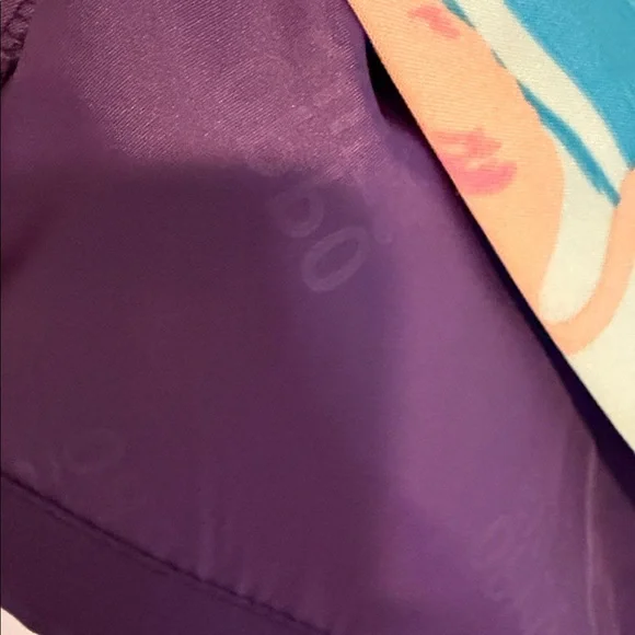 Opposuits Blue, Pink, Green Tropical Print Skirt with pink flamingos.  Size 16 - Picture 5 of 6